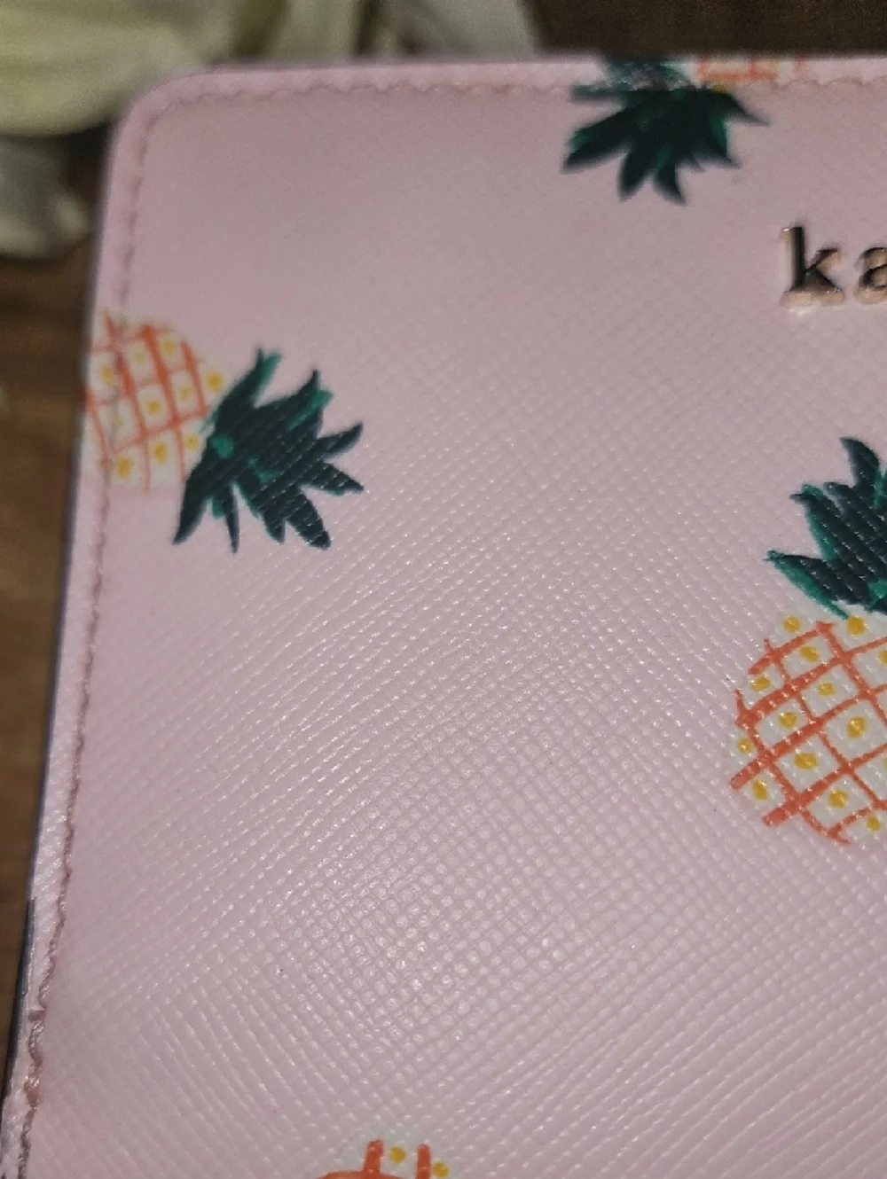 kate spade Pink Pineapple Print Compact Wallet - Picture 8 of 8